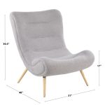 Cloud Contemporary Grey Sherpa Fabric Chair with Ottoman 20 Cloud Contemporary Grey Sherpa Fabric Chair with Ottoman