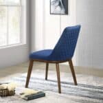 Navy Blue Velvet Mid-Century Modern Dining Chairs (Set of 2)