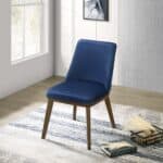 Navy Blue Velvet Mid-Century Modern Dining Chairs (Set of 2)
