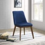 Navy Blue Velvet Mid-Century Modern Dining Chairs (Set of 2)