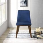 Navy Blue Velvet Mid-Century Modern Dining Chairs (Set of 2)