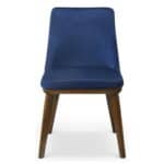 Navy Blue Velvet Mid-Century Modern Dining Chairs (Set of 2)