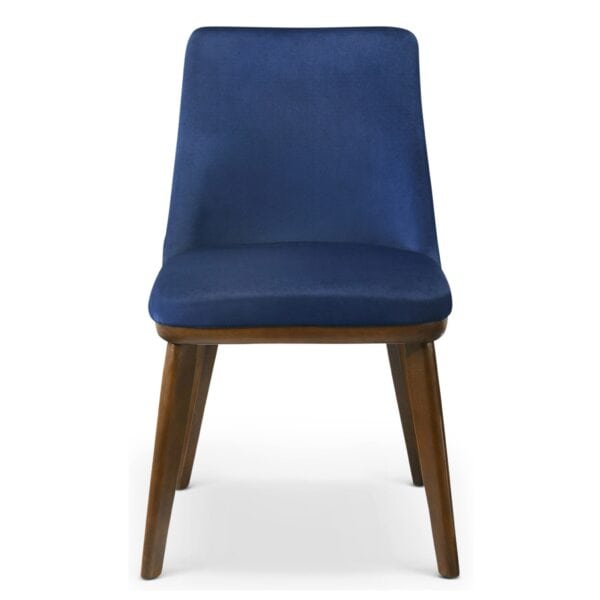 Navy Blue Velvet Mid-Century Modern Dining Chairs (Set of 2)