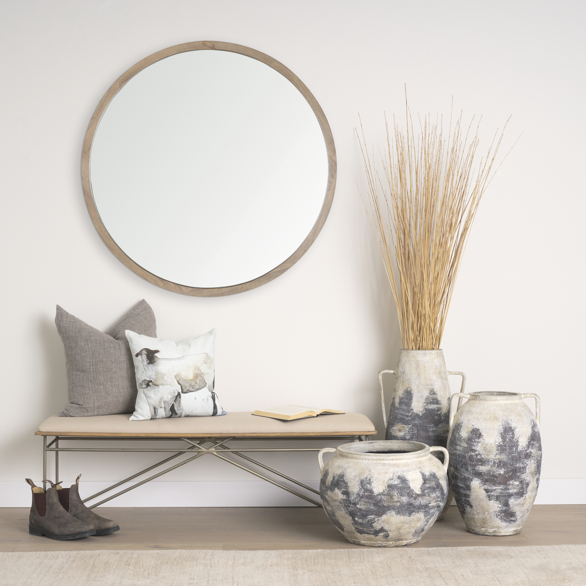 Clover 18 x 18 Gray Watercolor Lambs Decorative Pillow Cover 2 Clover 18 x 18 Gray Watercolor Lambs Decorative Pillow Cover - Image 2