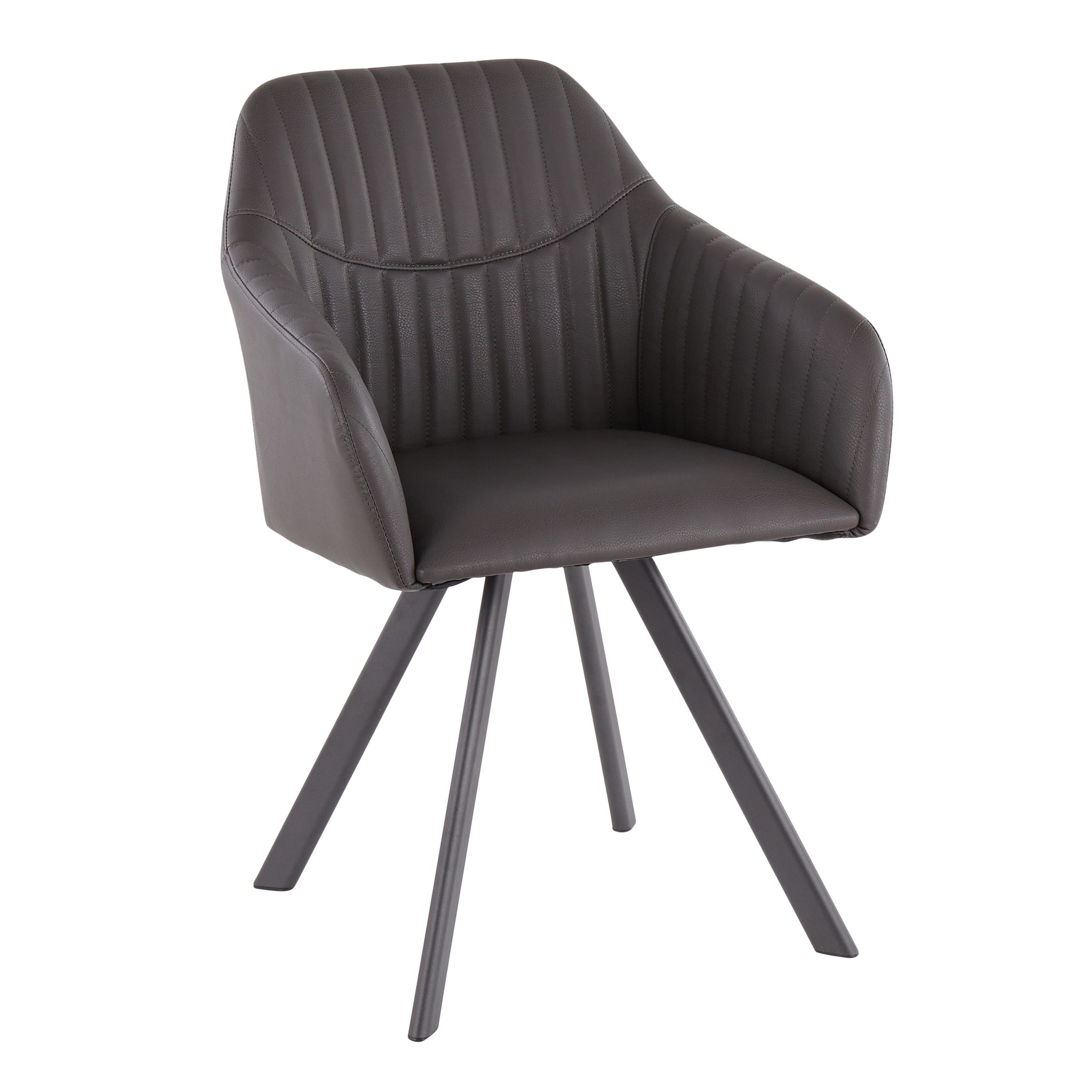 Clubhouse Contemporary Black Pleated Faux Leather Accent Chairs (Set of 2) 4 Clubhouse Contemporary Black Pleated Faux Leather Accent Chairs (Set of 2) - Image 4