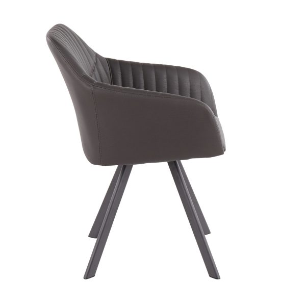 Clubhouse Contemporary Black Pleated Faux Leather Accent Chairs Set of 2 4