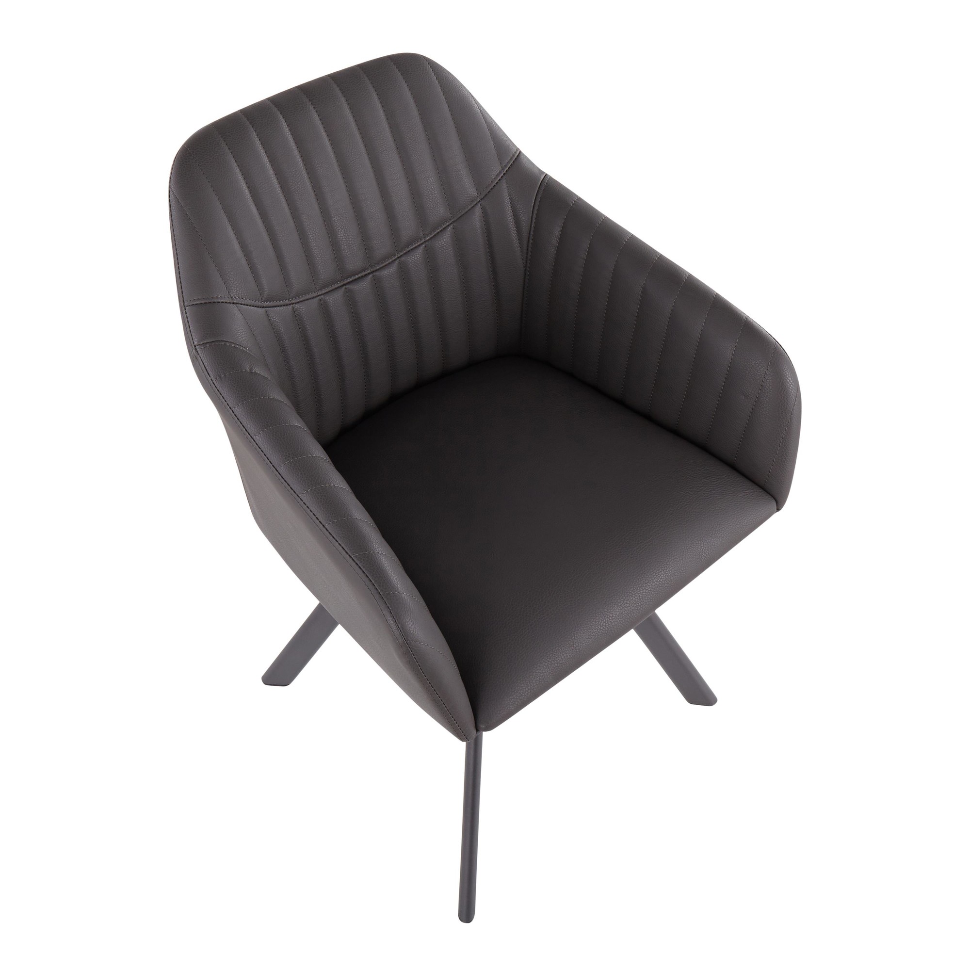Clubhouse Contemporary Black Pleated Faux Leather Accent Chairs (Set of 2) 9 Clubhouse Contemporary Black Pleated Faux Leather Accent Chairs (Set of 2) - Image 9