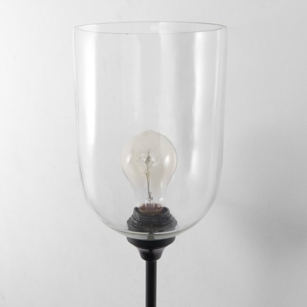 Clyde 6.0L x 8.0W x 37.0H Matte Black WGlass Round Wall Sconce 4