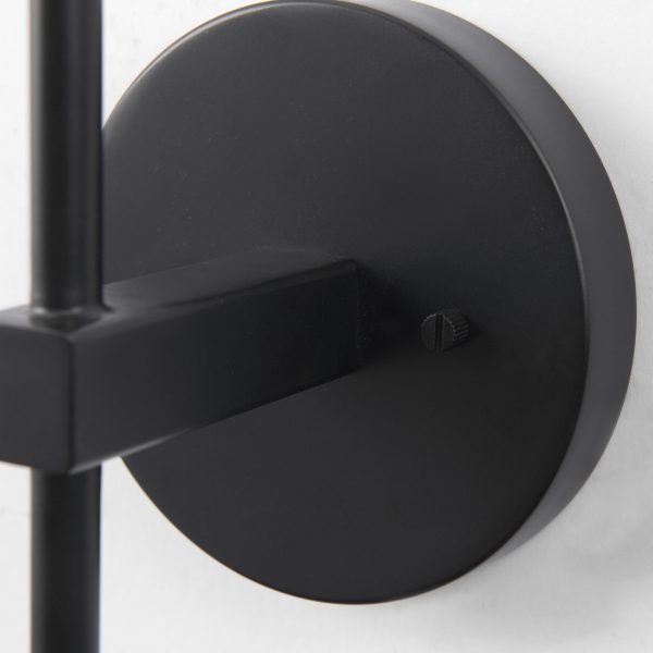 Clyde 6.0L x 8.0W x 37.0H Matte Black WGlass Round Wall Sconce 5