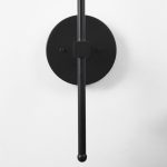Clyde 6.0L x 8.0W x 37.0H Matte Black W/Glass Round Wall Sconce