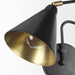 Cobalt 6L x 32W Black Metal Cone Shaped Swivel Wall Sconce
