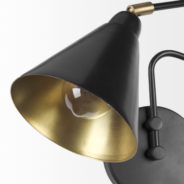 Cobalt 6L x 32W Black Metal Cone Shaped Swivel Wall Sconce 6
