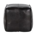 Cobbler 19-Inch Black Leather Patchwork Industrial Square Pouf Ottoman 10 Cobbler 19-Inch Black Leather Patchwork Industrial Square Pouf Ottoman