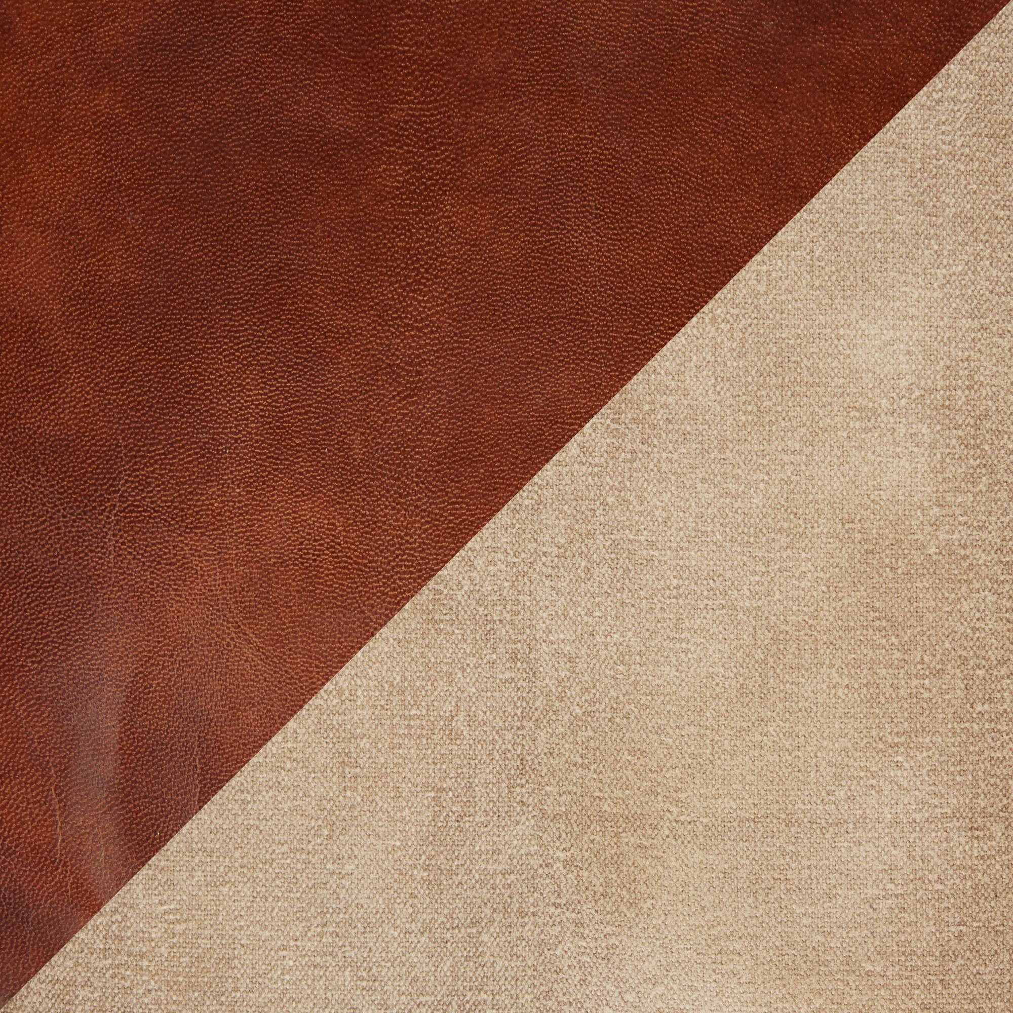 Cobbler 19-Inch Brown Leather and Tan Canvas Industrial Pouf 8 Cobbler 19-Inch Brown Leather and Tan Canvas Industrial Pouf - Image 8