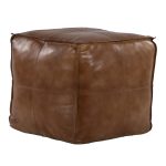 Cobbler 19-Inch Espresso Leather Patchwork Industrial Pouf Ottoman 9 Cobbler 19-Inch Espresso Leather Patchwork Industrial Pouf Ottoman