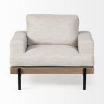 Colburne I Beige Fabric W/ Wood and Iron Frame Accent Chair