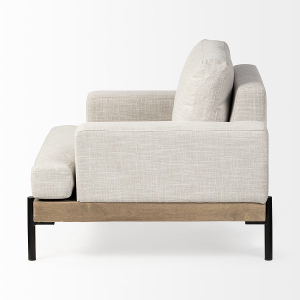 Colburne I Beige Fabric W Wood and Iron Frame Accent Chair 4