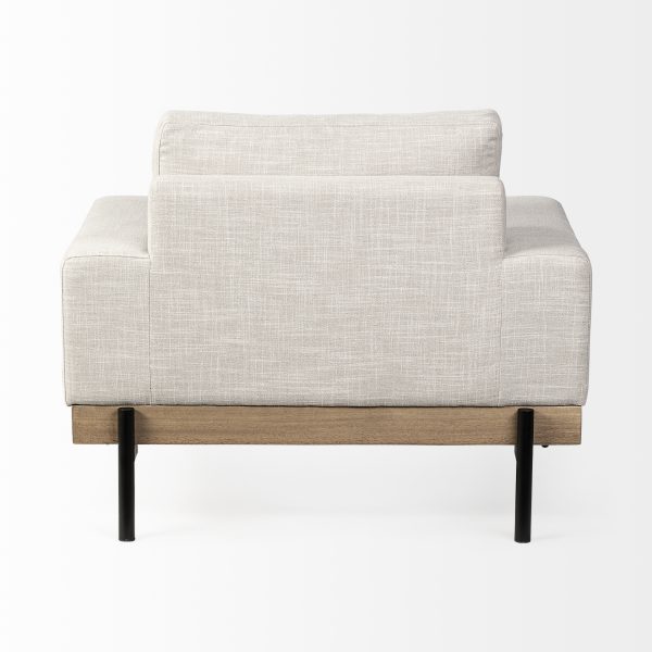 Colburne I Beige Fabric W Wood and Iron Frame Accent Chair 5