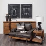 Colburne I Brown Leather Body Wood/Iron Frame Club Chair