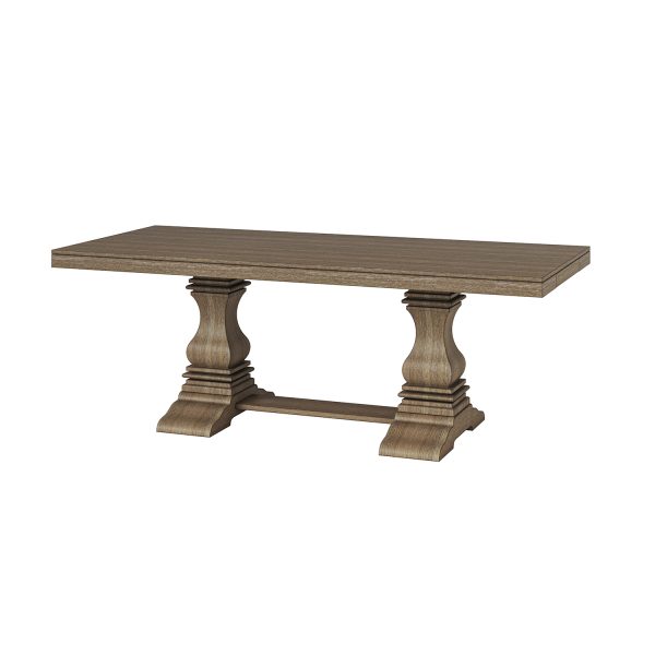 Colestin Light Brown Farmhouse Solid Wood 8 Seat Dining Table 1