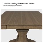 Colestin Light Brown Farmhouse Solid Wood 8-Seat Dining Table