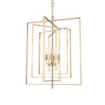 Colleen Antiqued Gold Metal 4-Light Chandelier