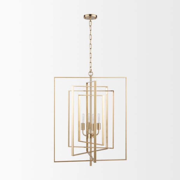 Colleen Antiqued Gold Metal 4 Light Chandelier 2