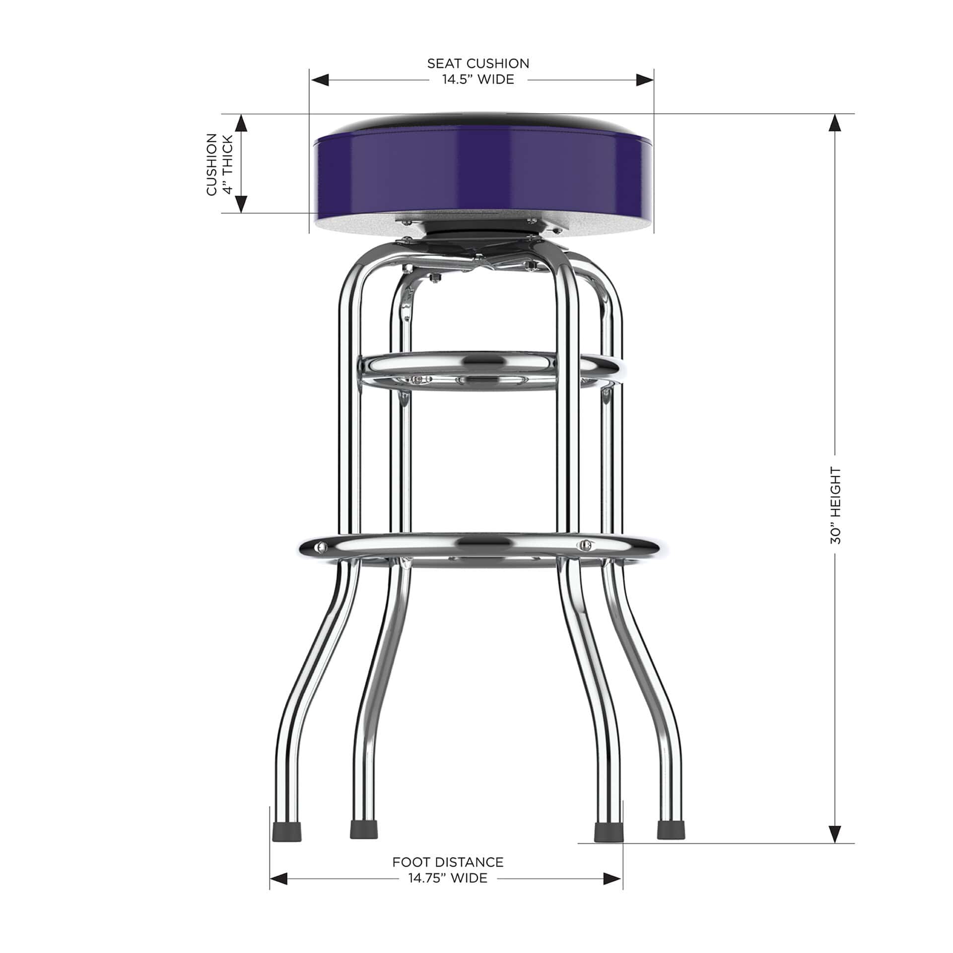 Colorado Rockies Chrome Bar Stool American Made Team Bar Stool 3 Colorado Rockies Chrome Bar Stool American Made Team Bar Stool - Image 3