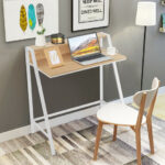 Compact 2 Tier Computer Desk with Ergonomic Monitor Stand