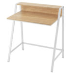 Compact 2 Tier Computer Desk with Ergonomic Monitor Stand