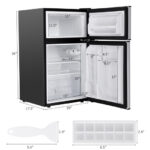 Compact 3.2 Cu Ft Stainless Steel Refrigerator with Freezer