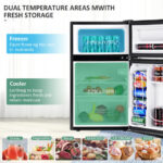 Compact 3.2 Cu Ft Stainless Steel Refrigerator with Freezer