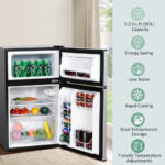 Compact 3.2 Cu Ft Stainless Steel Refrigerator with Freezer