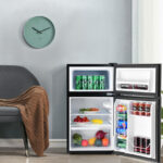 Compact 3.2 Cu Ft Stainless Steel Refrigerator with Freezer