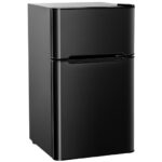 Compact 3.2 Cu Ft Stainless Steel Refrigerator with Freezer