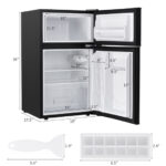 Compact 3.2 Cu Ft Stainless Steel Refrigerator with Freezer