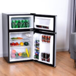 Compact 3.2 Cu Ft Stainless Steel Refrigerator with Freezer