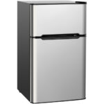Compact 3.2 Cu Ft Stainless Steel Refrigerator with Freezer