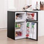 Compact 3.2 Cu. Ft Mini Fridge with Freezer and LED Lights