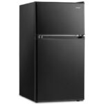 Compact 3.2 Cu. Ft Mini Fridge with Freezer and LED Lights