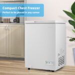 Compact 5 Cu Ft Chest Freezer with Basket and Wheels
