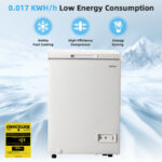 Compact 5 Cu Ft Chest Freezer with Basket and Wheels