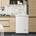 Compact 5 Cu Ft Chest Freezer with Basket and Wheels
