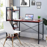 Compact Computer Desk with 4-Tier Shelves and Adjustable Legs 33 Compact Computer Desk with 4-Tier Shelves and Adjustable Legs