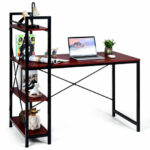 Compact Computer Desk with 4-Tier Shelves and Adjustable Legs 34 Compact Computer Desk with 4-Tier Shelves and Adjustable Legs