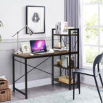 Compact Computer Desk with 4-Tier Shelves and Adjustable Legs 36 Compact Computer Desk with 4-Tier Shelves and Adjustable Legs