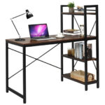 Compact Computer Desk with 4-Tier Shelves and Adjustable Legs 39 Compact Computer Desk with 4-Tier Shelves and Adjustable Legs