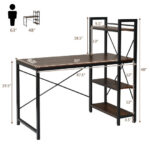 Compact Computer Desk with 4-Tier Shelves and Adjustable Legs 40 Compact Computer Desk with 4-Tier Shelves and Adjustable Legs