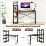Compact Computer Desk with 4-Tier Shelves and Adjustable Legs 41 Compact Computer Desk with 4-Tier Shelves and Adjustable Legs