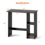 Compact Computer Desk with Adjustable Shelf and Space-Saving Design